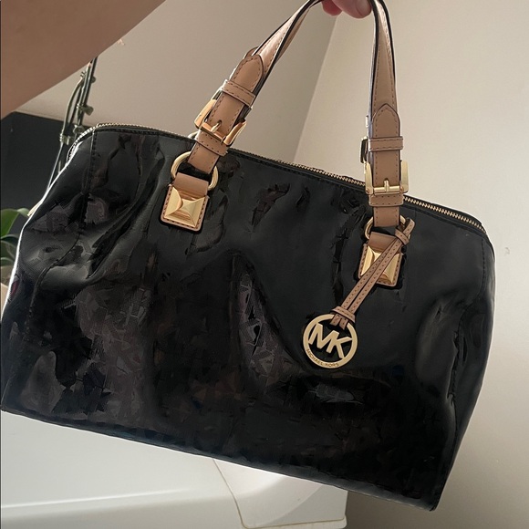 Michael Kors Black and Brown Satchel - Picture 2 of 12